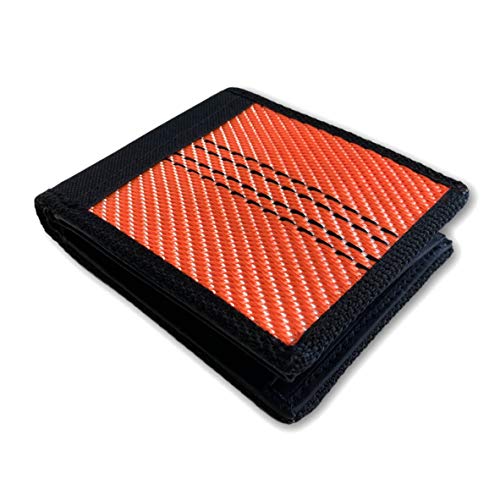 Roter Hahn 112 Feuerwehr Geldbörse/Schlauch ORANGE/Portemonnaie Geldtasche Portjuchhe Brieftasche Geldbeutel / 125 x 95 x 20 mm/Original gebrauchter Feuerwehrschlauch von Roter Hahn 112