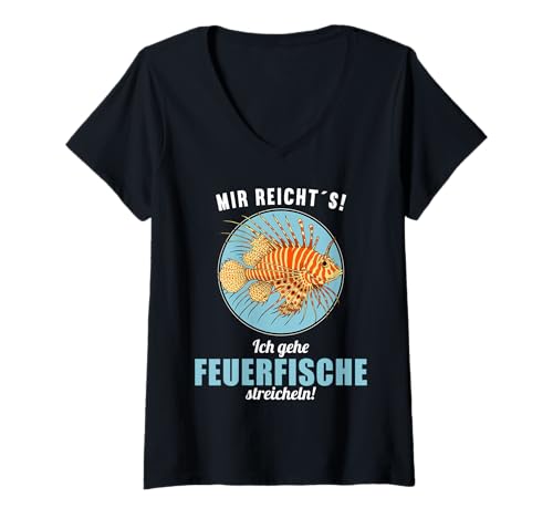 Damen Rotfeuerfisch Feuerfisch T-Shirt mit V-Ausschnitt Damen Rotfeuerfisch Feuerfisch T-Shirt mit V-Ausschnitt von Rotfeuerfisch Feuerfisch Tier Shop