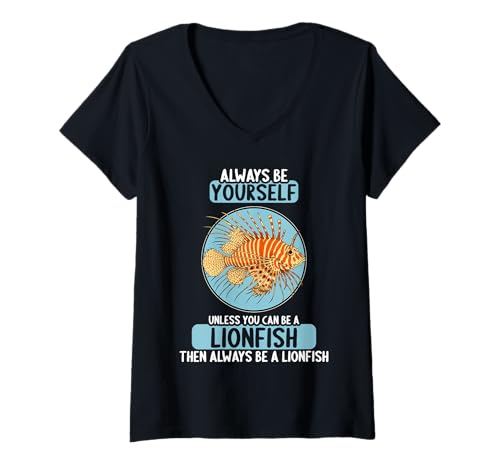 Damen Rotfeuerfisch Feuerfisch T-Shirt mit V-Ausschnitt Damen Rotfeuerfisch Feuerfisch T-Shirt mit V-Ausschnitt von Rotfeuerfisch Feuerfisch Tier Shop