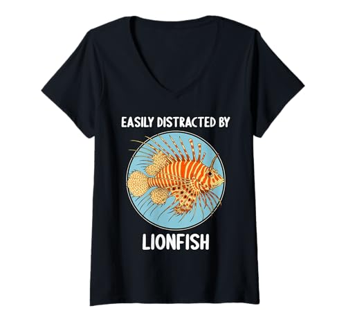 Damen Rotfeuerfisch Feuerfisch T-Shirt mit V-Ausschnitt Damen Rotfeuerfisch Feuerfisch T-Shirt mit V-Ausschnitt von Rotfeuerfisch Feuerfisch Tier Shop