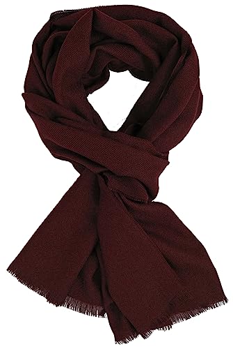 Herrenschal Damenschal Sommerschal Baumwollschal uni weinrot leicht Made in Germany von Rotfuchs