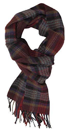 Herrenschal Wollschal Winterschal Warm Karo modisch rot Wolle Made in Germany von Rotfuchs