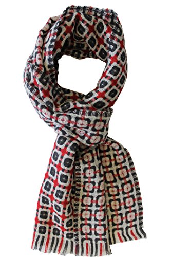 Rotfcuhs Webschal Karo Doubleface modisch mehrfarbig 100% Wolle (Merino) 180 x 30 cm W-2 von Rotfuchs