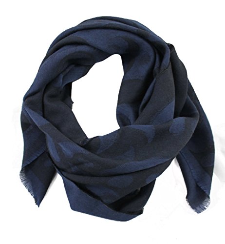 Rotfuchs® Schal Webschal Jacquard modisch blau schwarz 100% Wolle (Merino) R-626 von Rotfuchs