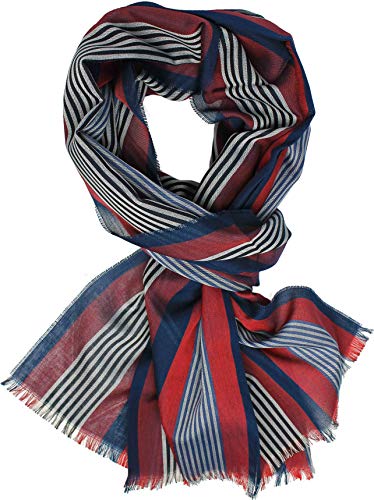 Rotfuchs Baumwollschal Damenschal Sommerschal Herrenschal blau Streifen leicht Made in Germany von Rotfuchs