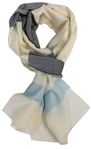 Rotfuchs Baumwollschal Damenschal Sommerschal Herrenschal dünn Streifen muster in blau weiß Made in Germany von Rotfuchs