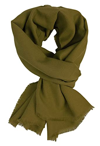 Rotfuchs Herrenschal Damenschal Sommerschal Baumwollschal uni Khaki leicht Made in Germany R-76 von Rotfuchs