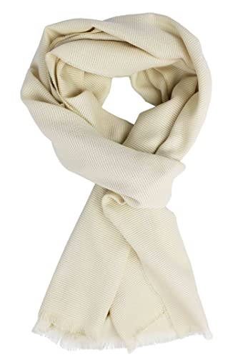 Rotfuchs Herrenschal Damenschal Sommerschal Baumwollschal uni naturweiß leicht Made in Germany R668 von Rotfuchs