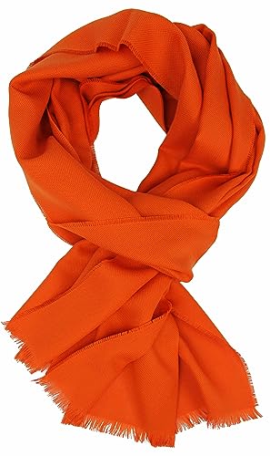 Rotfuchs Herrenschal Damenschal Sommerschal Baumwollschal uni orange (Dünn) Made in Germany von Rotfuchs