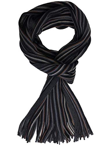 Rotfuchs Herrenschal Schal Strickschal Winterschal Warm & Weich Streifen grau-bunt Wolle Made in Germany 180 x 26 cm R505 von Rotfuchs
