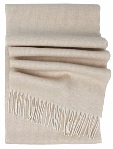 Rotfuchs Kaschmirschal Herrenschal Damenschal Winterschal warm angenehm weich Fischgratmuster in beige von Rotfuchs