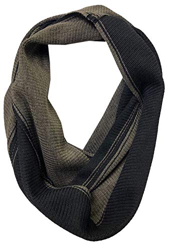Rotfuchs Loop XXL Schlauchschal Streifen & Doubleface Mehrere Farbstellungen 100% Wolle (Merino) 698 Unisex braun grau / 190 x 45 cm von Rotfuchs
