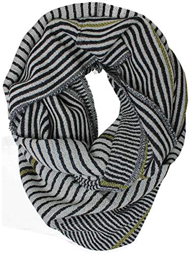 Rotfuchs Loop XXL Schlauchschal Winterschal Streifen 100% Wolle (Merino) 180 x 65 cm Unisex Made in Germany (schwarz weiß grün) R733 von Rotfuchs