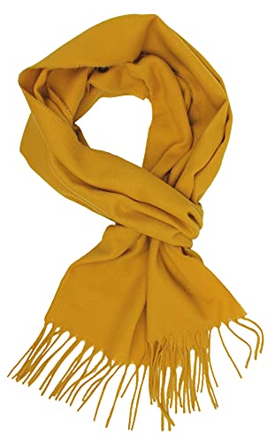 Rotfuchs Schal Herrenschal Damenschal Winterschal Unisex einfarbig weich und anschmiegsam ((L X B) 180 x 28 cm, gelb) von Rotfuchs