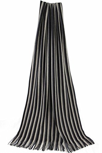 Rotfuchs Schal Kuschelschal Strickschal Raschelschal Streifen 100% Wolle Made in Germany (schwarz weiß) von Rotfuchs