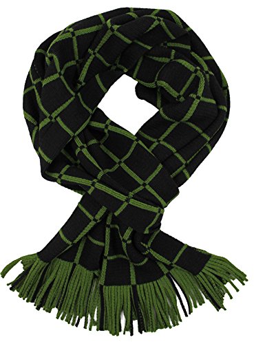 Rotfuchs Schal Strickschal Raschelschal Karo modisch 100% Wolle (Merino) (28 x 200 cm, schwarz grün) R-615 von Rotfuchs