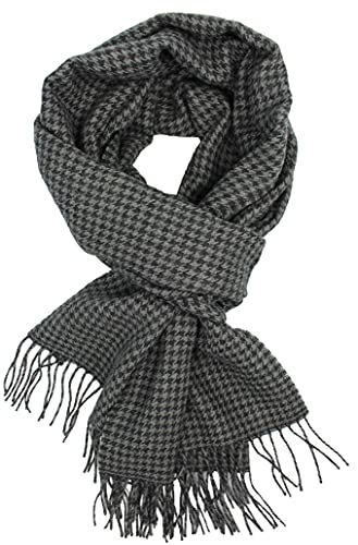 Rotfuchs Schal Webschal Hahnentritt modisch anthrazit grau 100% Wolle (Merino) R-43 von Rotfuchs