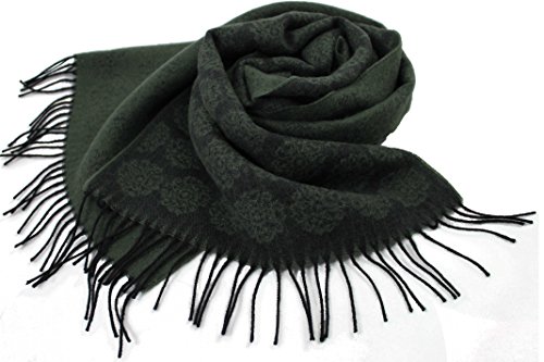 Rotfuchs Schal Webschal Jacquard modisch grün 100% Wolle (Merino) von Rotfuchs