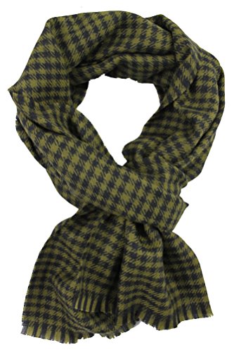 Rotfuchs Schal Webschal Karo modisch grün 100% Wolle (Merino) R-575-598 von Rotfuchs