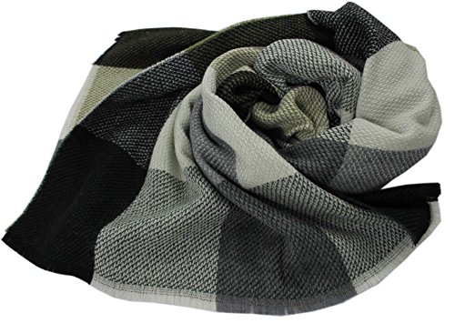 Rotfuchs Schal Webschal Karo modisch grün bunt 100% Wolle (Merino) von Rotfuchs