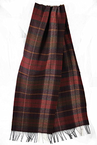Rotfuchs Schal Webschal Karo modisch rot bunt 100% Wolle (Merino) Made in Germany von Rotfuchs