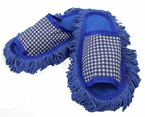 Rotfuchs Staubtuch Hausschuhe Putz-Hausschuhe Mop-Schuhe in blau mit reinigender Baumwolle-Sohle Size 40-43 Unisex R-155 von Rotfuchs