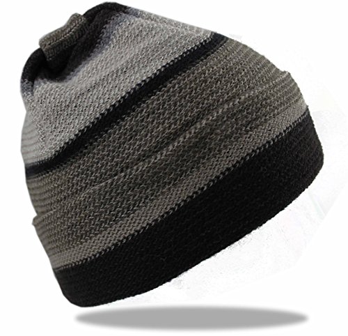 Rotfuchs Strickmütze Beanie Streifen mehrfarbig beige braun 100% Wolle (Merino) Unisex R-29 von Rotfuchs
