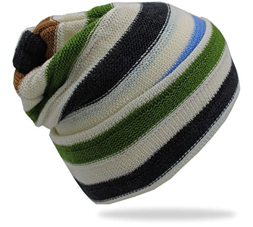 Rotfuchs Strickmütze Warm & Kuschelig 100% Wolle (Merino) (50-60 cm, weiß mehrfarbig) von Rotfuchs