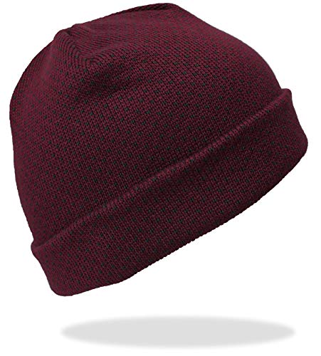 Rotfuchs Strickmütze gepunktet Bordorot Nachtgrau Made in Germany Reine Baumwolle R- 587 von Rotfuchs