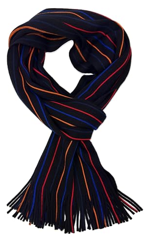 Rotfuchs Strickschal Damenschal Winterschal Herrenschal Streifen schwarz blau orange Made in Germany von Rotfuchs