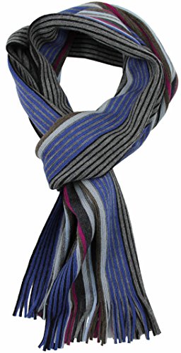 Rotfuchs Strickschal Herrenschal Unisex Wolle gestreift multi mehrfarbig (blau grau) von Rotfuchs