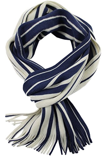 Rotfuchs Strickschal modisch Streifen petrol weiß100% Wolle feinstrick (Merino) R-78 von Rotfuchs