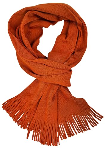 Rotfuchs Strickschal einfarbig modisch orange 100% Wolle (Merino) 190 x 28 cm von Rotfuchs