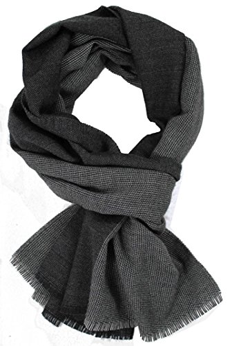 Rotfuchs Webschal Streifen Two-Tone-Look modisch anthrazit 100% Wolle (Merino) (52 x 200 cm, grau) von Rotfuchs