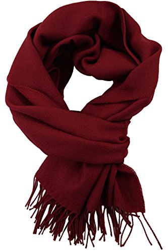 Rotfuchs Webschal Uni Fischgrat modisch karminrot 100% Wolle (Merino) von Rotfuchs