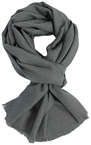 Wollschal (Merino extrafein) Damenschal Herrenschal Uni muster in grau Made in Germany von Rotfuchs