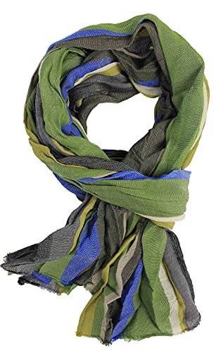 Wollschal Unisexschal elegant edel leicht Knitterlook mit Streifen Muster von Rotfuchs