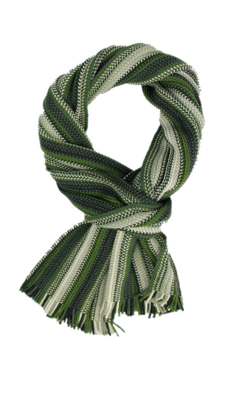 Herrenschal Damenschal Wollschal Streifen Modisch in Grün Und Weiß Aus 100% Wolle Made Germany von RotfuchsOnlineShop