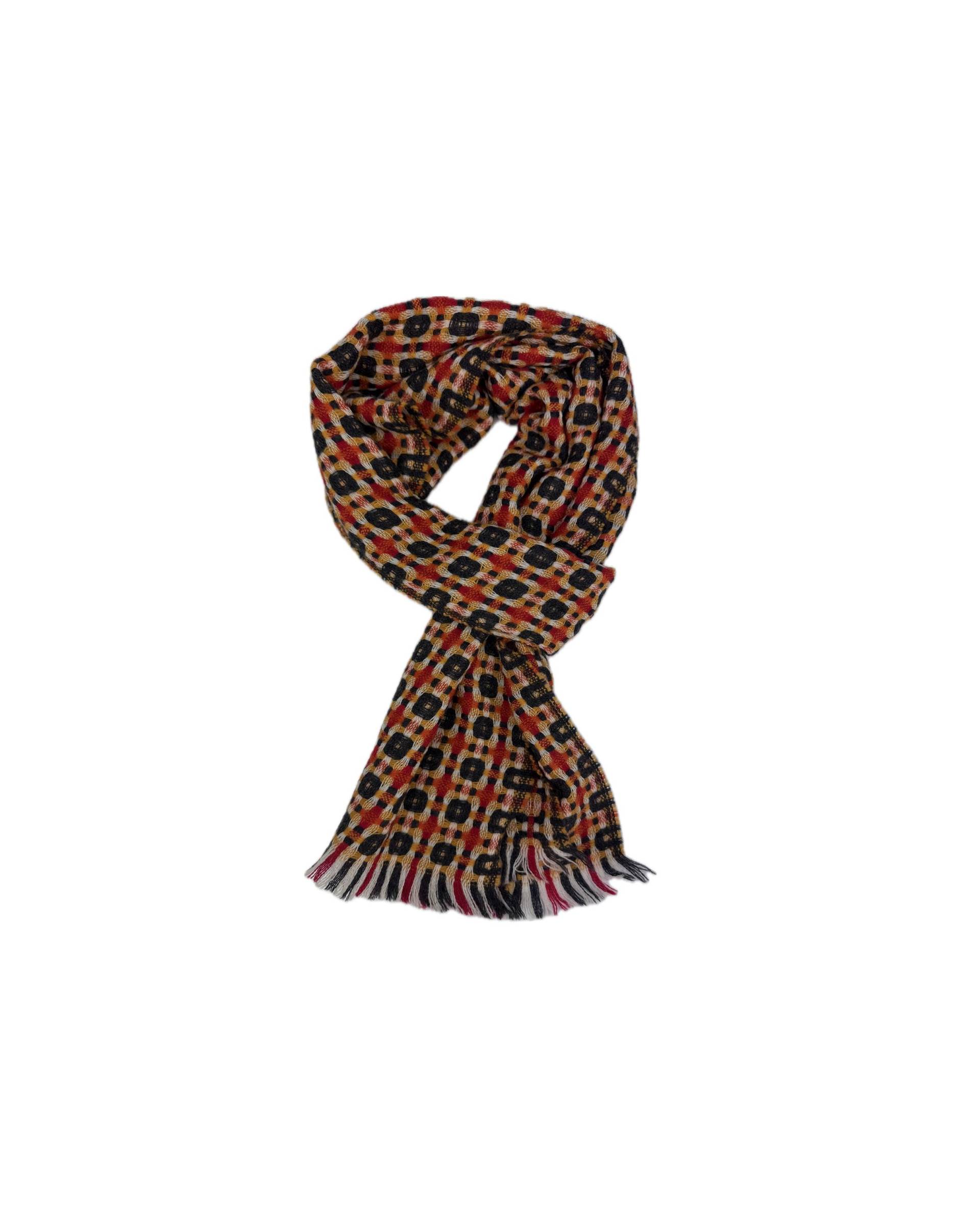 Herrenschal Damenschal Wollschal Webschal Schaftmuster Modisch in Orange Mit 100% Wolle Made Germany von RotfuchsOnlineShop