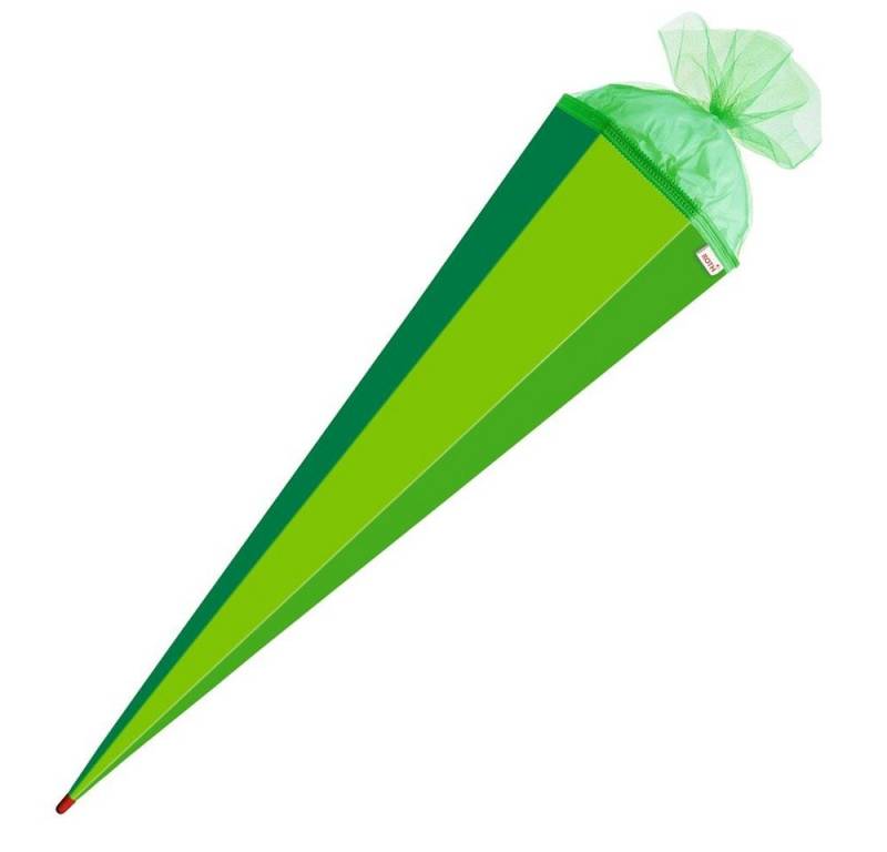 Roth Schultüte Basteltüte Grün, 85 cm, eckig, mit grünem Tüllverschluss, Rot(h)-Spitze von Roth