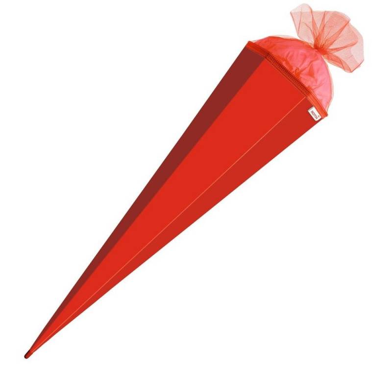 Roth Schultüte Basteltüte Rot, 85 cm, eckig, mit rotem Tüllverschluss, Zuckertüte für Schulanfang von Roth