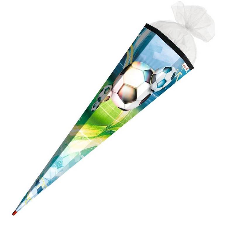 Roth Schultüte Fußball, 85 cm, eckig, mit weißem Tüllverschluss, Zuckertüte für Schulanfang Roth Schultüte Fußball, 85 cm, eckig, mit weißem Tüllverschluss, Zuckertüte für Schulanfang von Roth