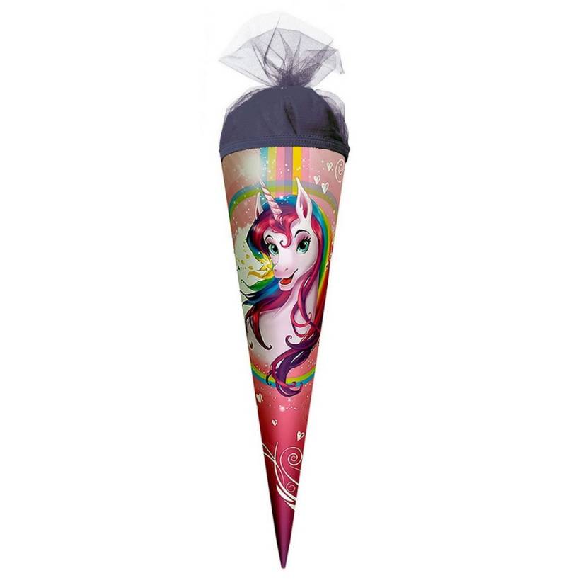 Roth Schultüte Roth Motiv-Schultüte, Einhornportrait, 22 cm, rund, Tüllverschluss von Roth