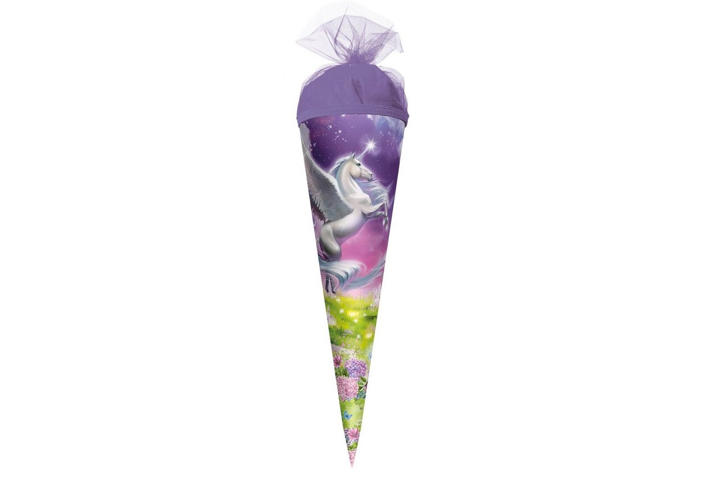 Roth Schultüte Roth Motiv-Schultüte Magic Pegasus, 50cm, rund, Tüllverschluss, Verschluss Tüll von Roth