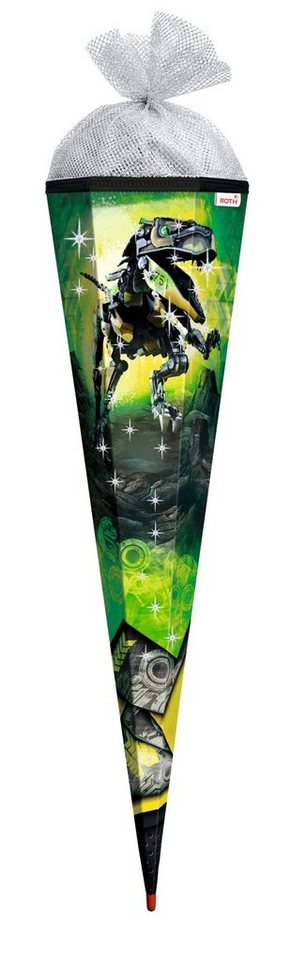 Roth Schultüte Roth Motiv-Schultüte Robo-Rex, 85cm, eckig, Tüllversch, Folie, Verschluss Tüll von Roth