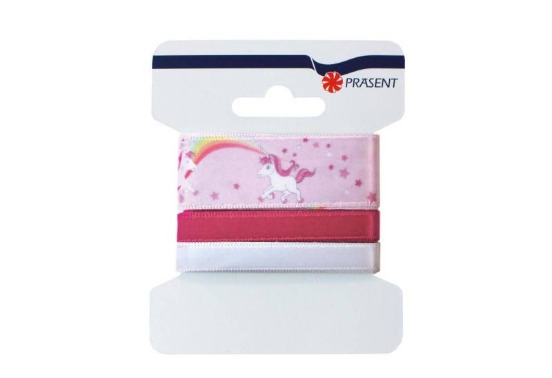 Roth Schultüte Roth Schleifenband Einhorn 3er Set, 2,5/1/1cm x 4,5 m, Verschluss von Roth