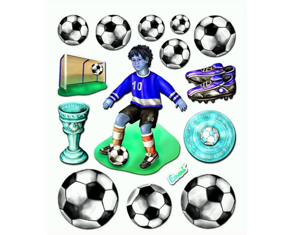 Roth Schultüte Roth XXL 3D-Sticker Fußball 30x30cm, 15 Teile von Roth