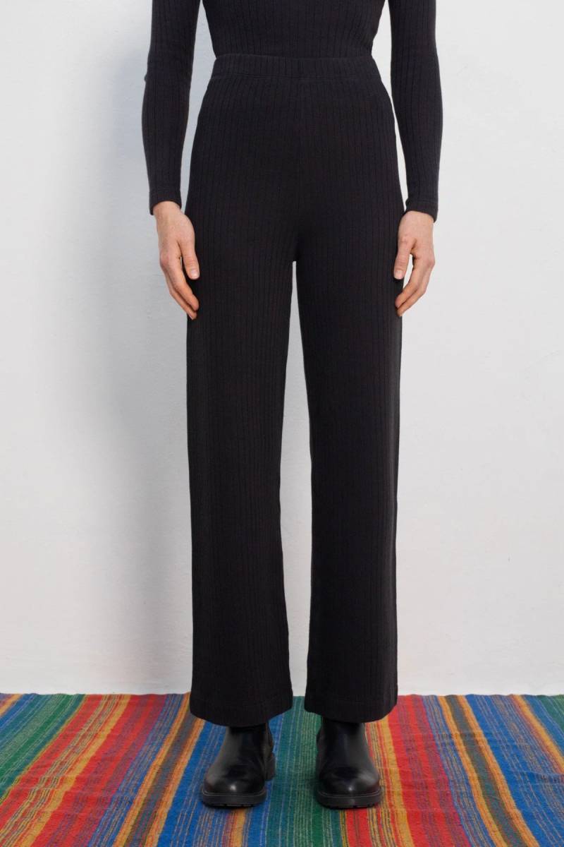 Hose Ribbed Lounge Schwarz von Rotholz