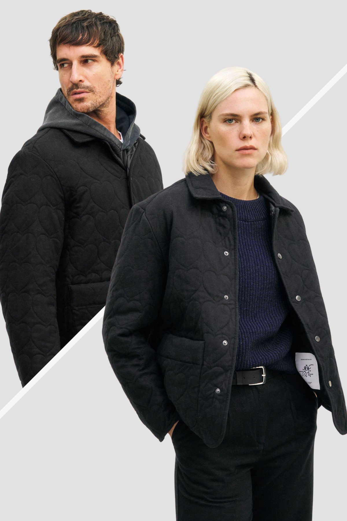 Jacke Quilt Hearts Schwarz von Rotholz