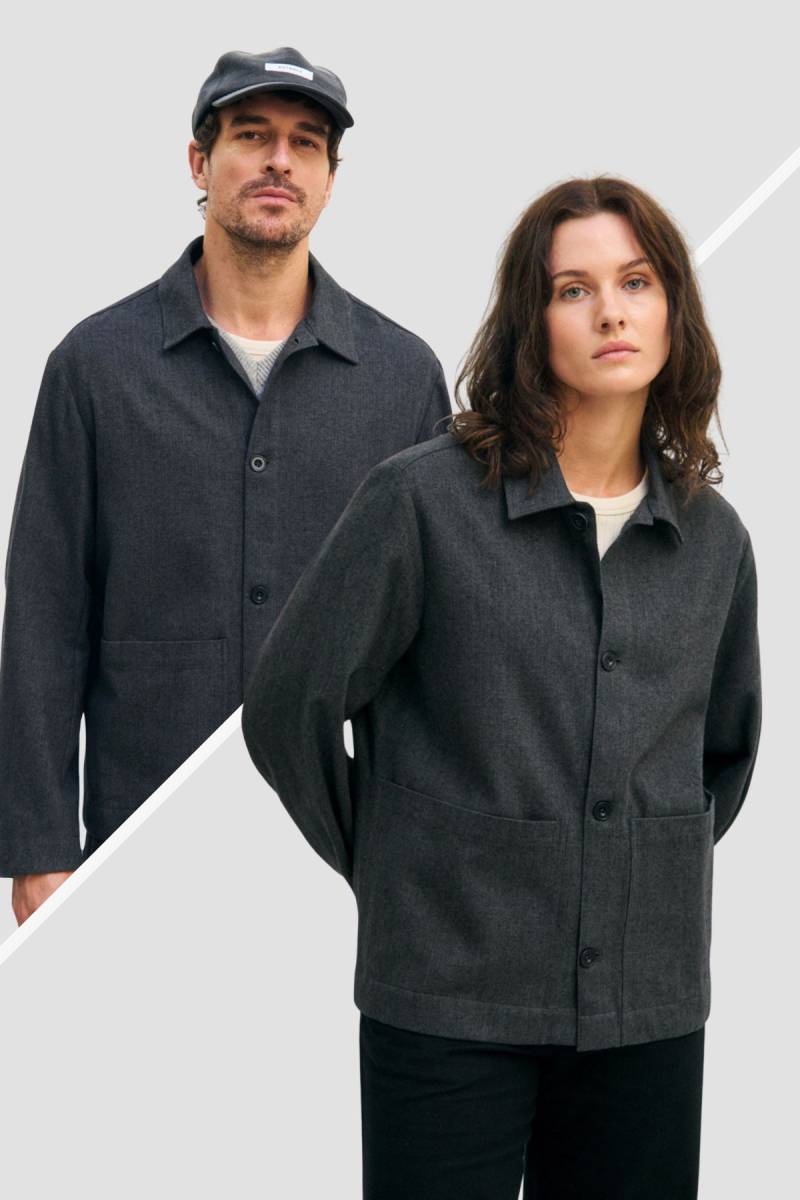 Overshirt Light Herringbone Grau von Rotholz